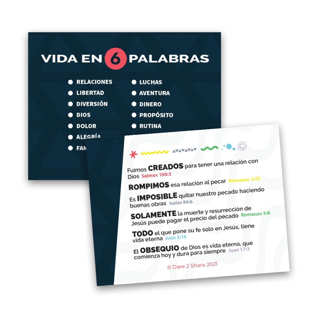 tarjeta imprimible de Vida en 6 Palabras
