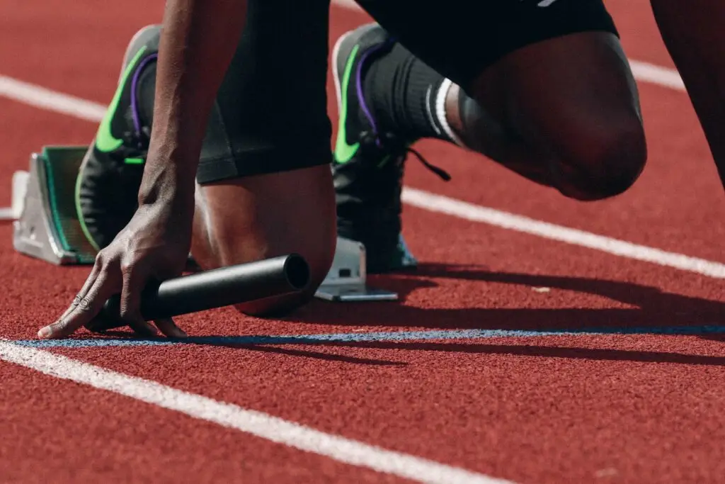 Ready for anything as shown by a runner getting ready